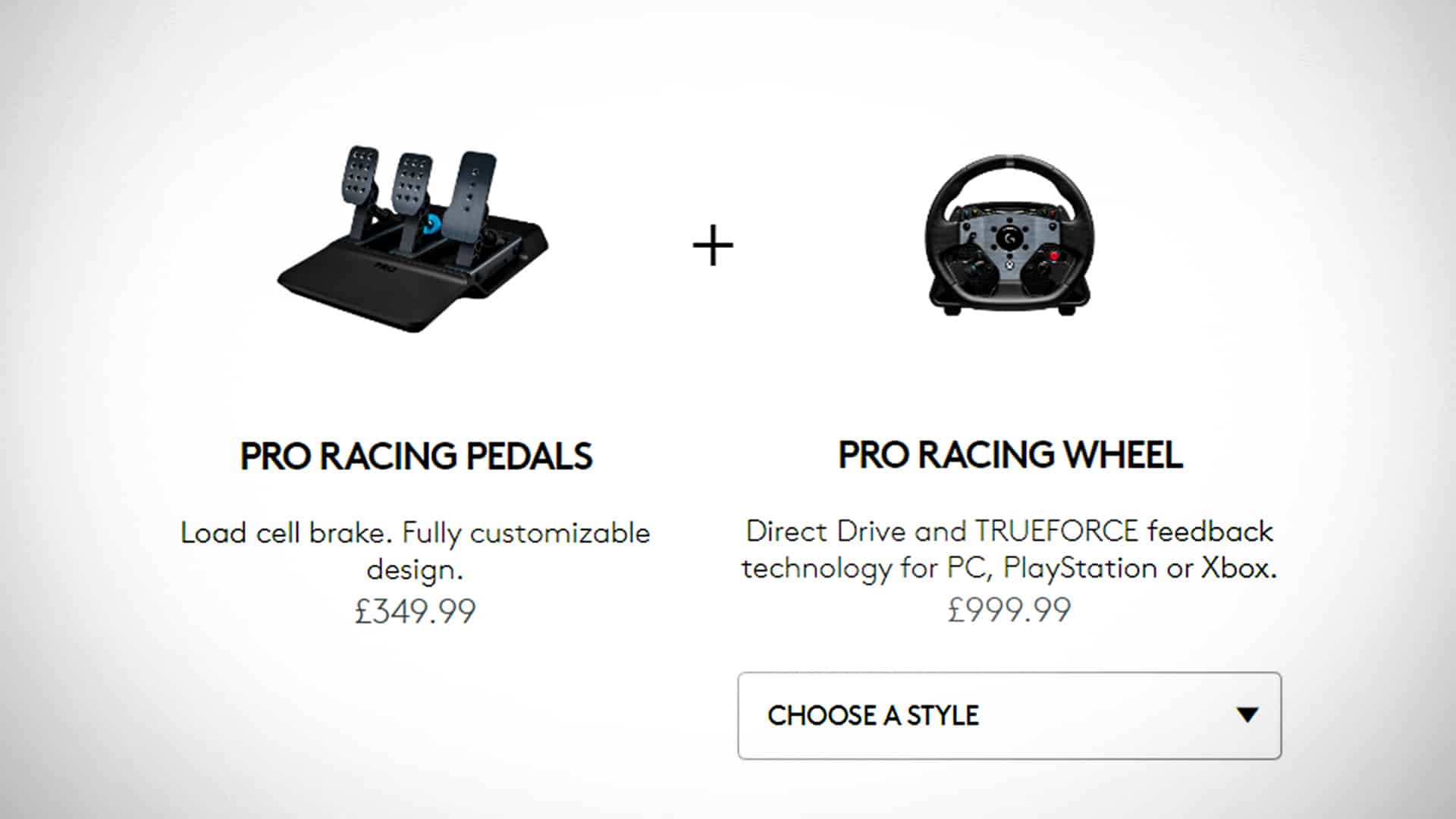 PRO RACING WHEEL Direct Drive and TRUEFORCE feedback technology for PC,  PlayStation or Xbox.