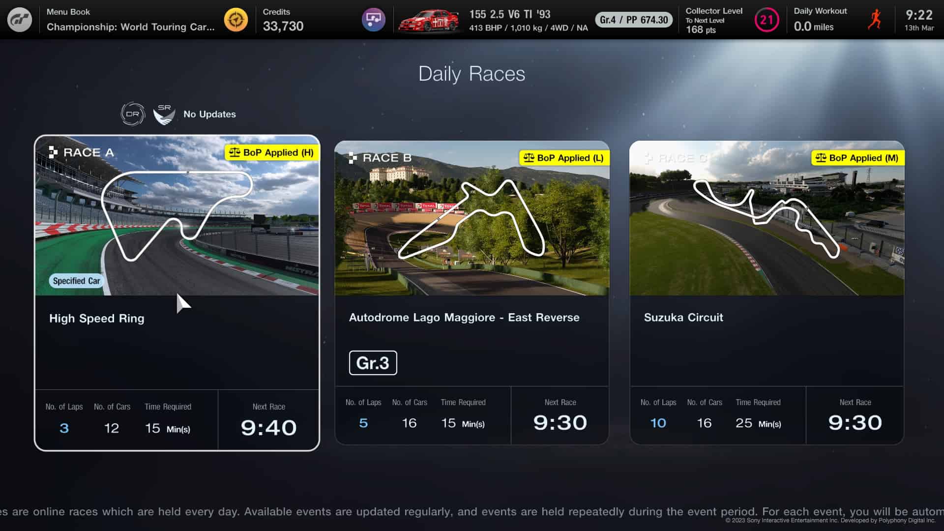 Your Guide To Gran Turismo S Daily Races W C Th March Super