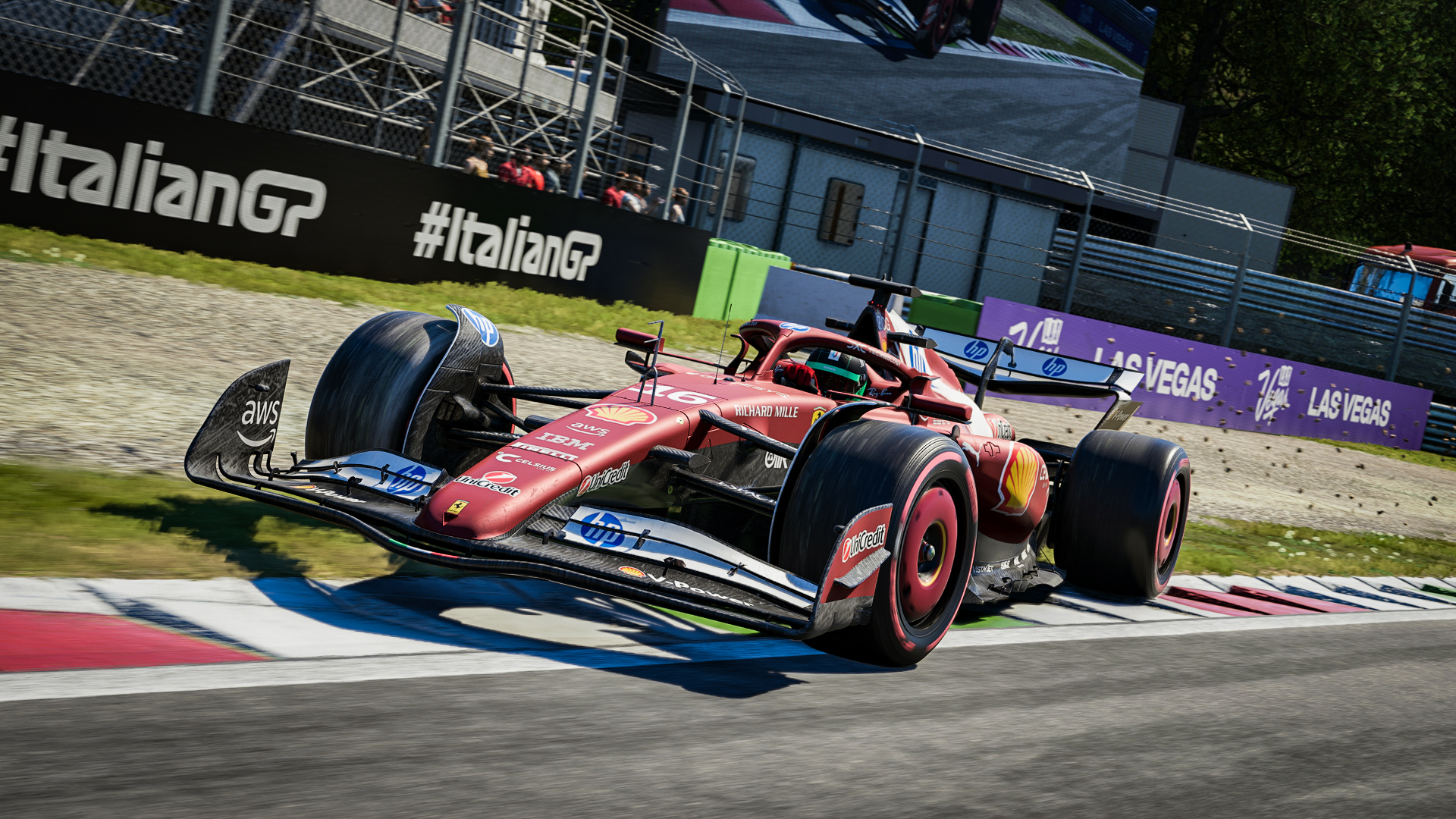 Formula car close-up on a pink-tinted track