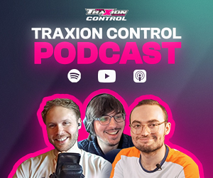 Traxion Control Podcast artwork featuring the three hosts