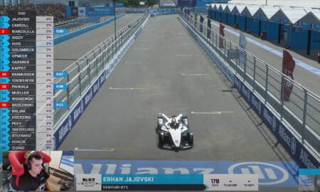 Erhan Jajovski winning Formula E: Accelerate round one