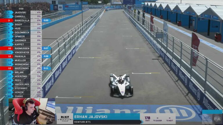 Erhan Jajovski winning Formula E: Accelerate round one