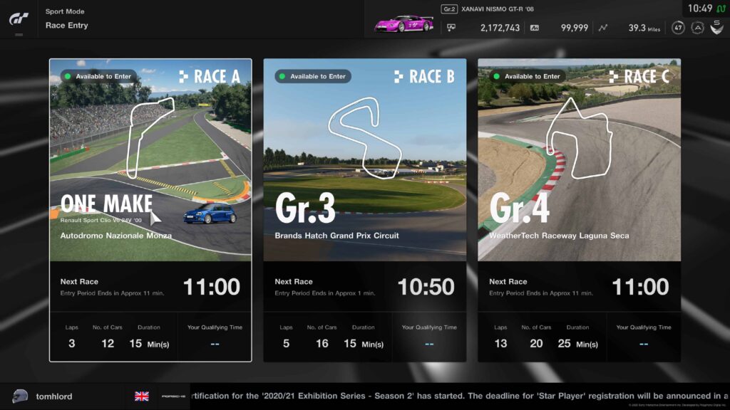 GT Sport Daily Races, 25th January 2021
