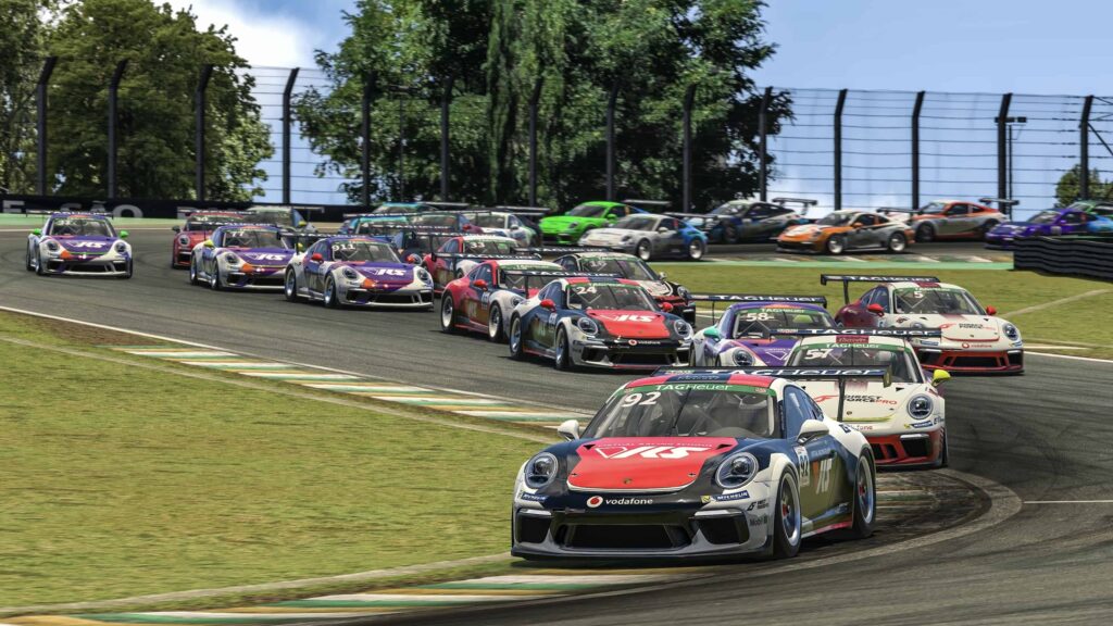 Porsche TAG Heuer Esports Supercup Joshua Rogers leading Interlagos