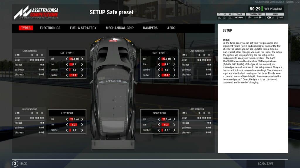 Assetto Corsa Competizione Basic Setup Guide Setup safe preset