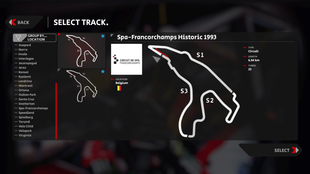 Spa-Francorchamps 1993 track map