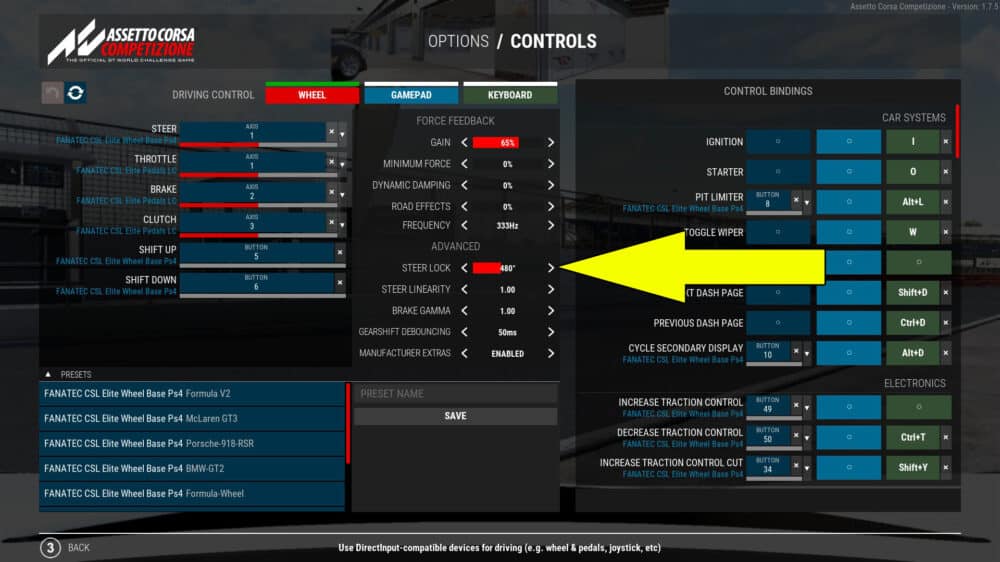 How steering lock is key to lap time in Assetto Corsa Competizione