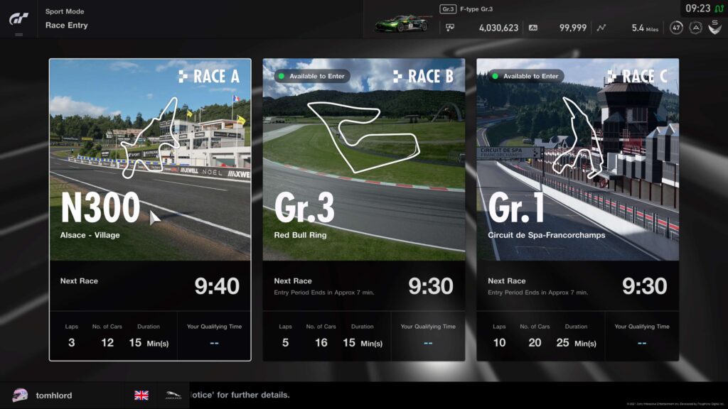 GT Sport Daily Races 26th April 2021