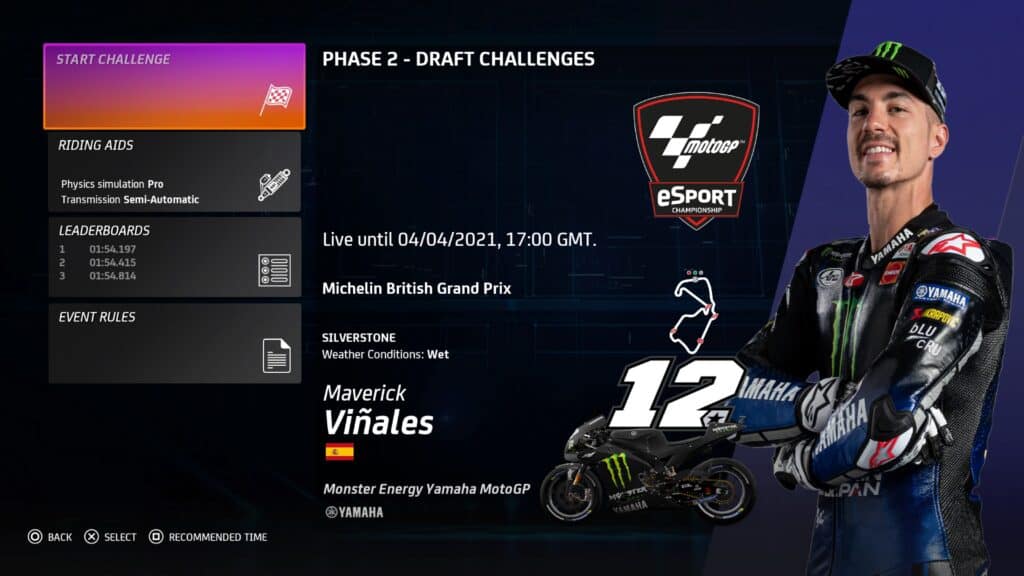 You can now enter the third MotoGP eSport Championship challenge Silverstone 2021