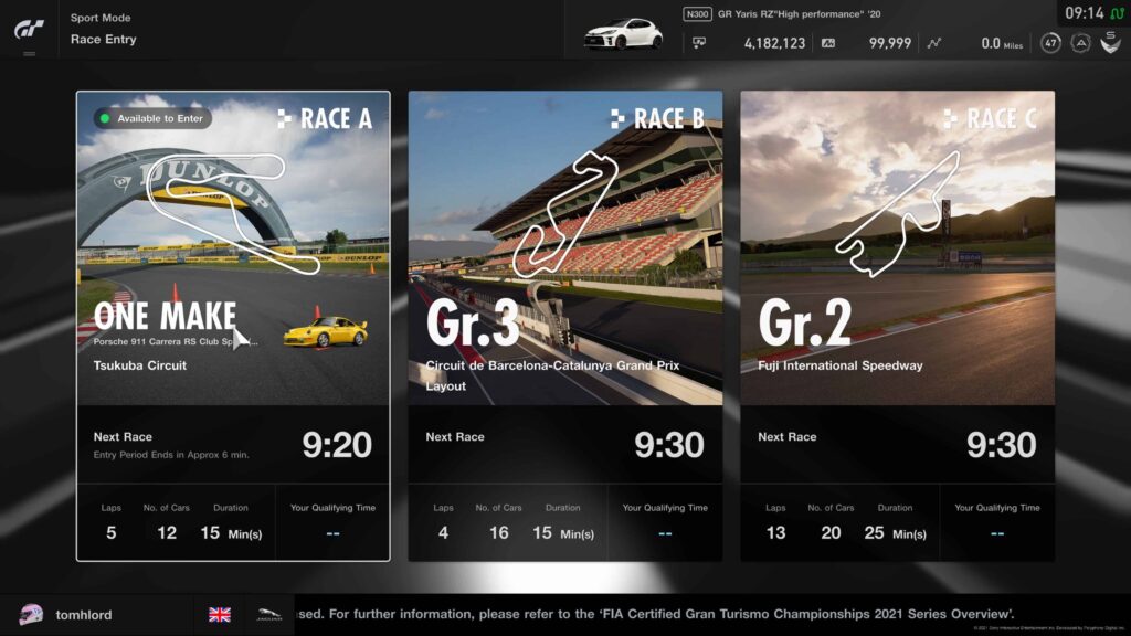 GT Sport Daily Races 3rd May 2021