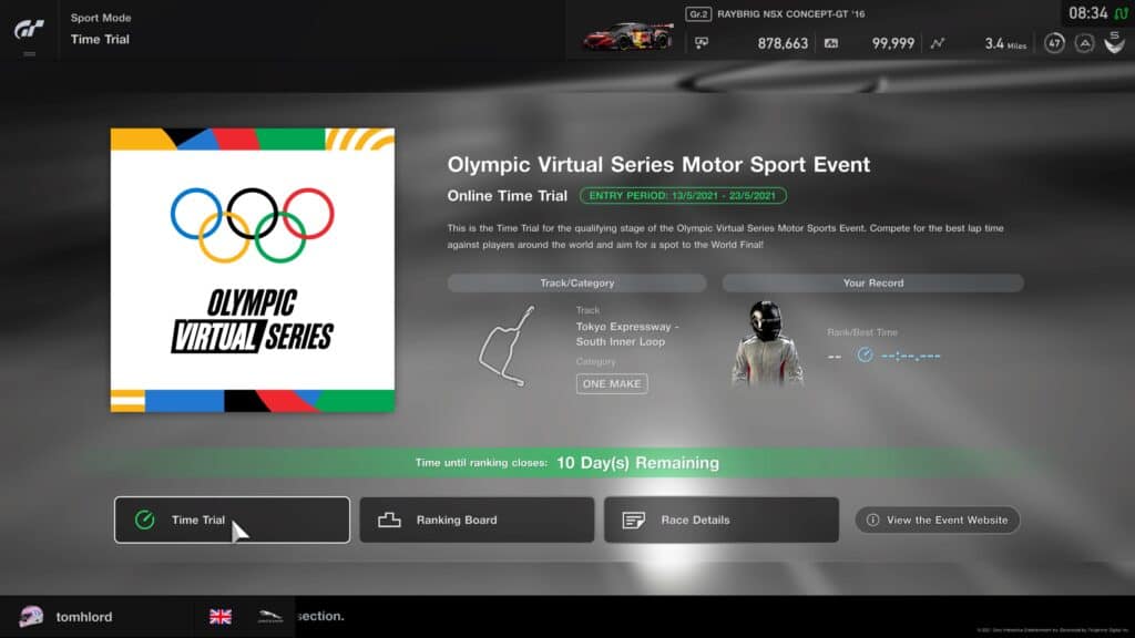 GT Sport IOC Olympic Virtual Motor Sport 2021