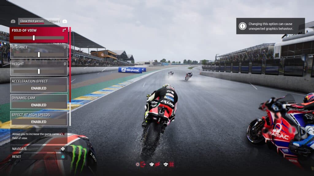 MotoGP 21 Editable camera angle settings