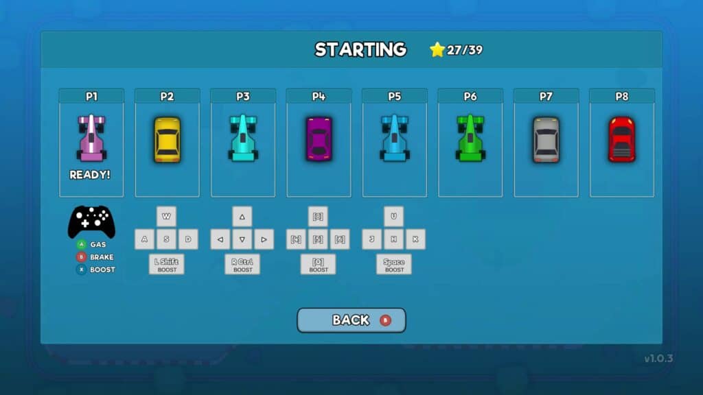 Total Arcade Racing Player Select