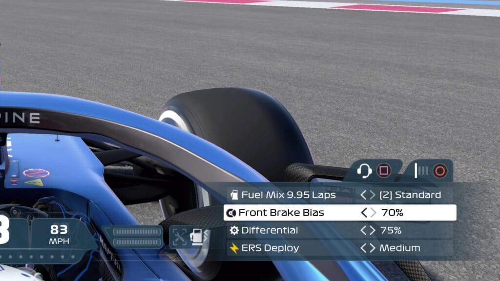 F1 2021 brake bias