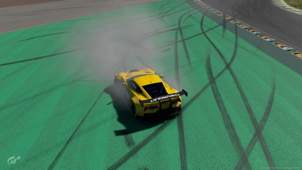 Chevrolet Corvette spins in GT Sport