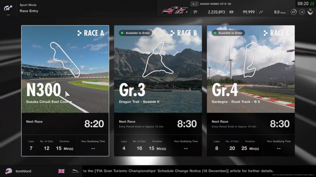GT Sport Daily Races 5th July 2021