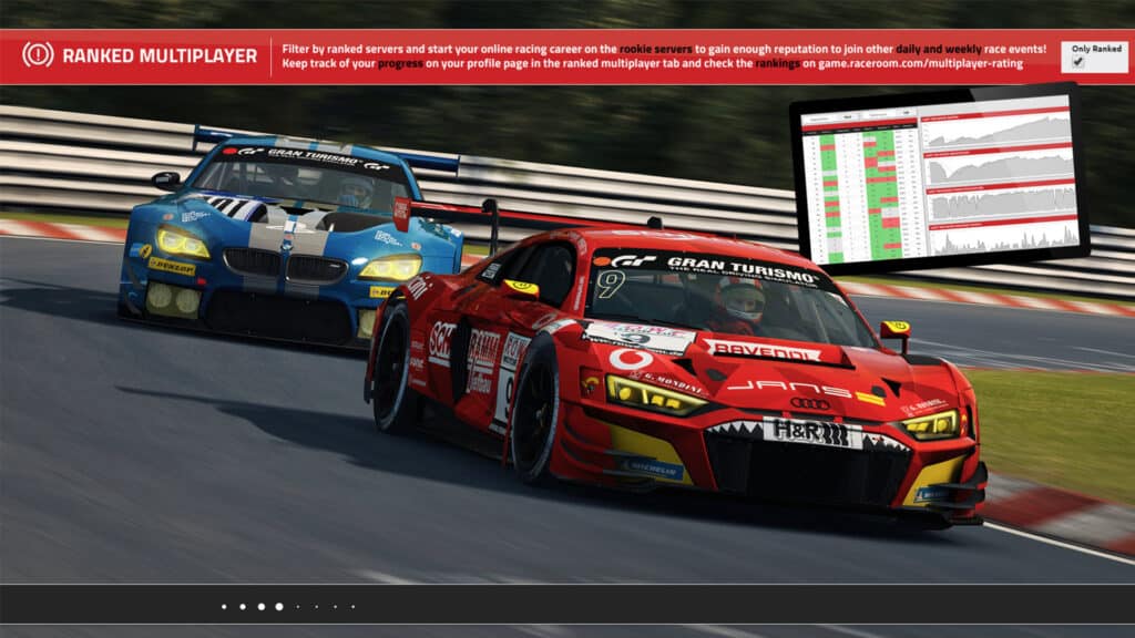 RaceRoom Racing Experience Ranked Multiplayer Splash Screen
