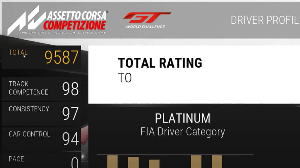 Total Rating, TO, licenses and plaques, Assetto Corsa Competizione