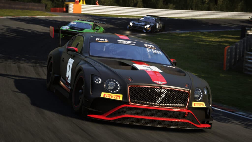   Bentley; solid in the wet, great over kerbs.  Assetto Corsa Competizion