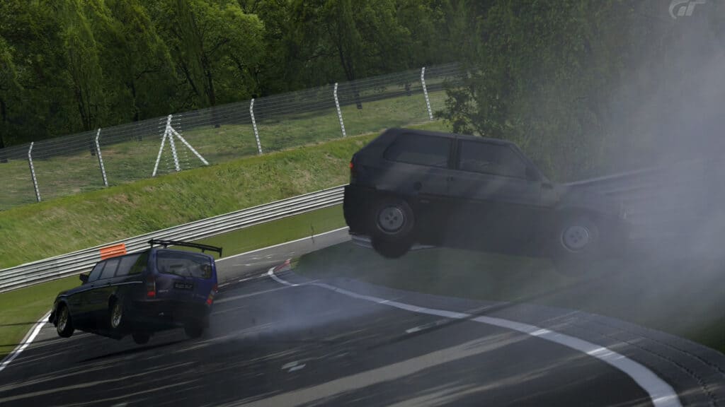 Fiat Panda, Volvo 240, Nurburgring crash