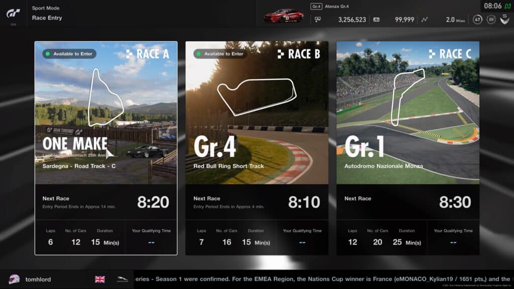 GT Sport Daily Races, 9th August 2021