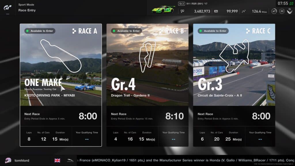 GT Sport Daily Races 23rd August 2021