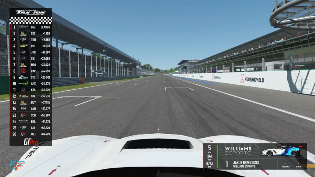 Jakub Brzezinski, Williams Esports, GT Pro Series Season 4 Round 1 main race Monza