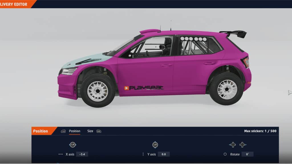 WRC 10 livery editor in use, Traxion.GG pink