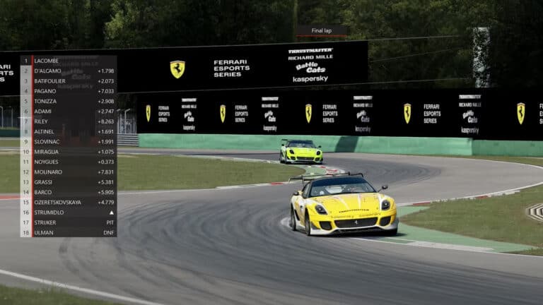 Pawlowski and Lacombe win at Monza in Ferrari Esports Series