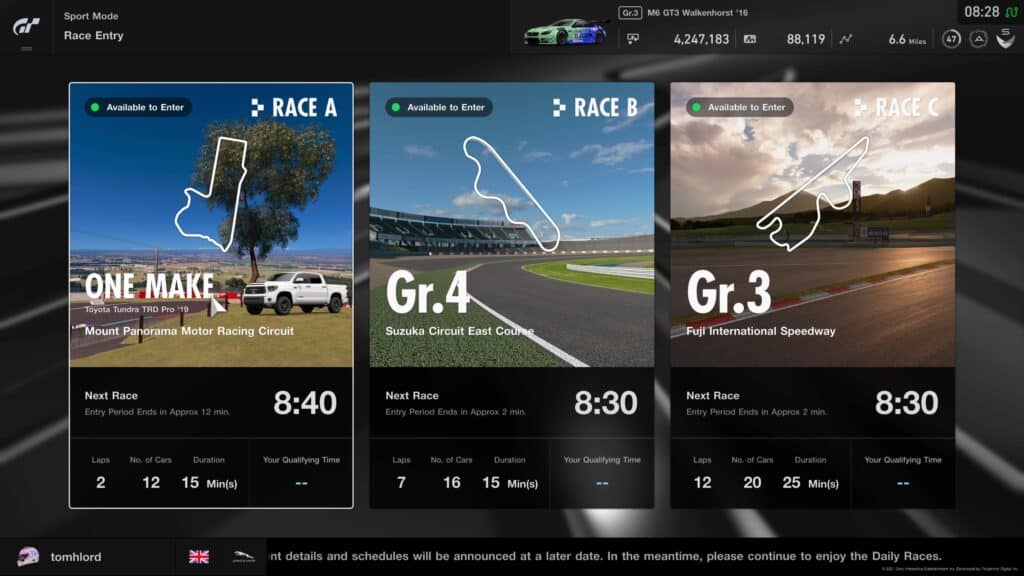 GT Sport Daily Races, 27th September 2021