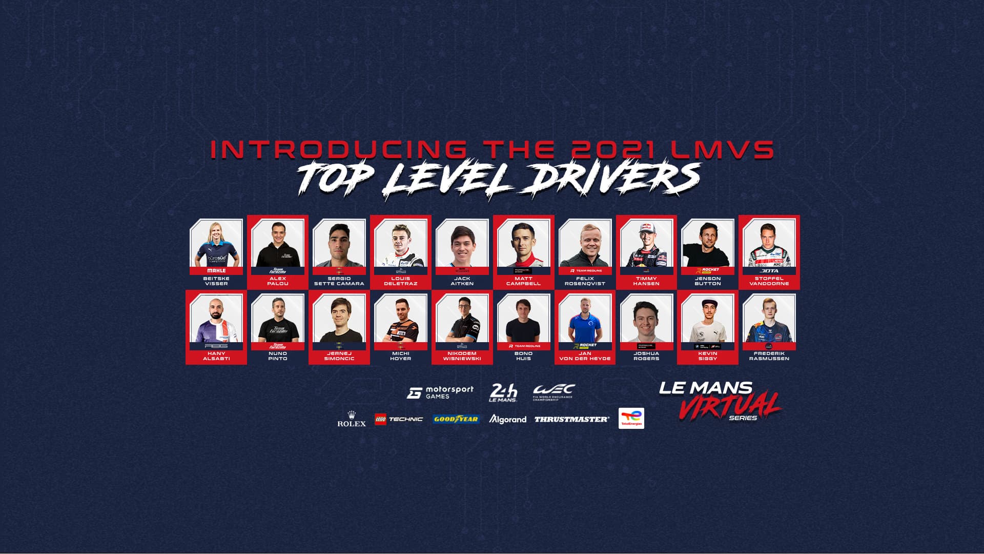 Driver Entry List announced for 2021-22 Le Mans Virtual Series