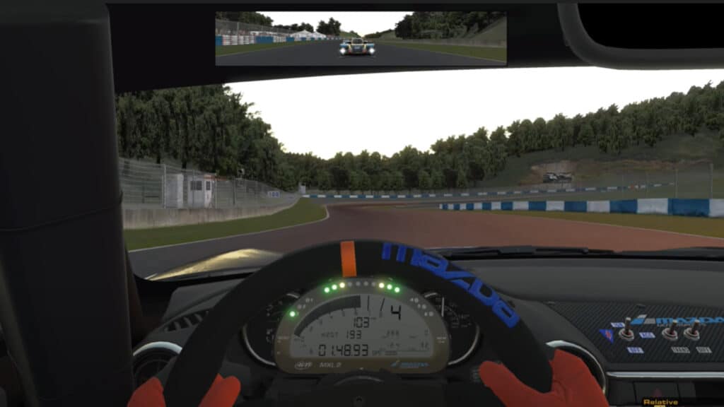 Multi-class sim racing being lapped