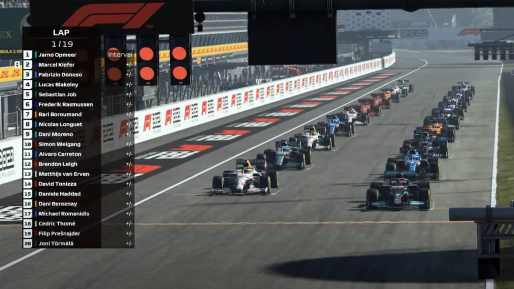 F1 Esports Series Pro Championship 2021 Monza race start