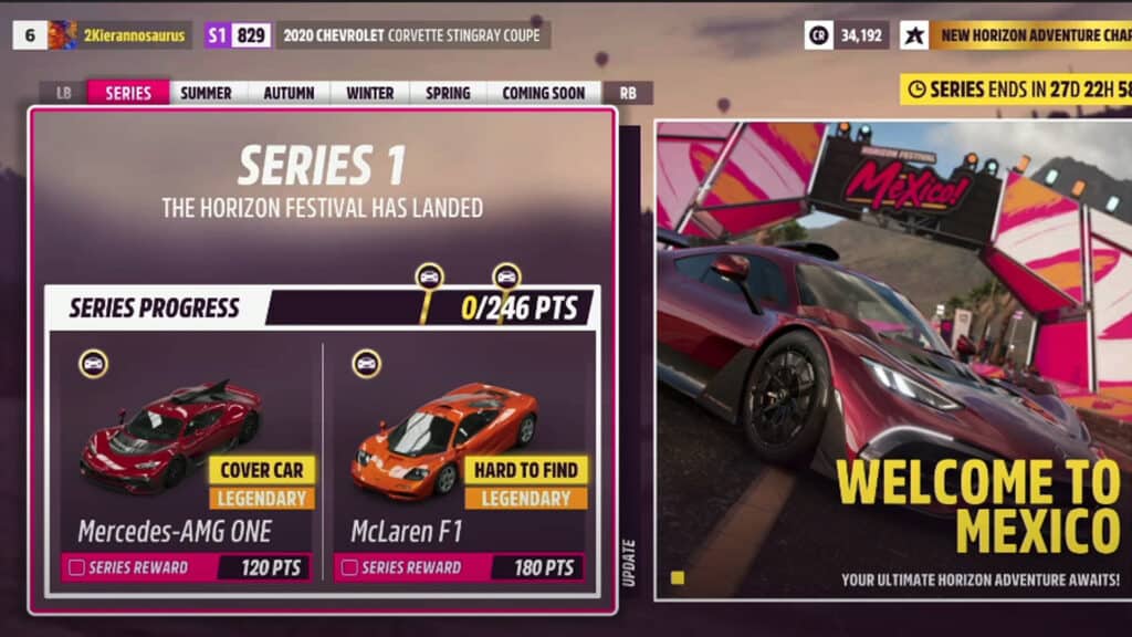 Forza Horizon 5 Festival Playlist Series 1 Overall awards