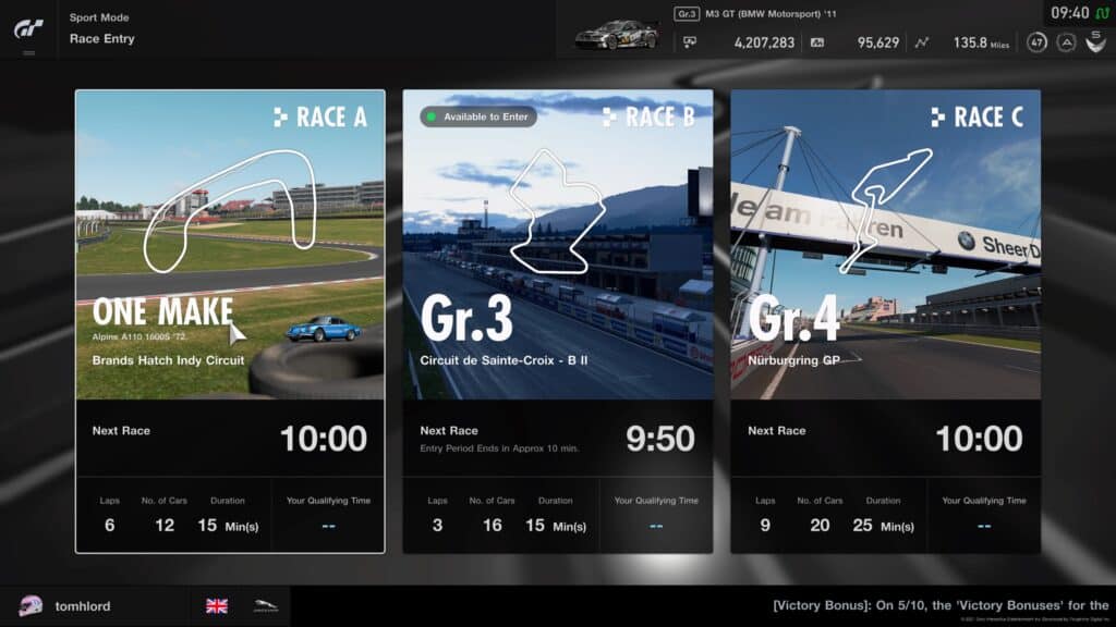 GT Sport Daily Races 18th October 2021