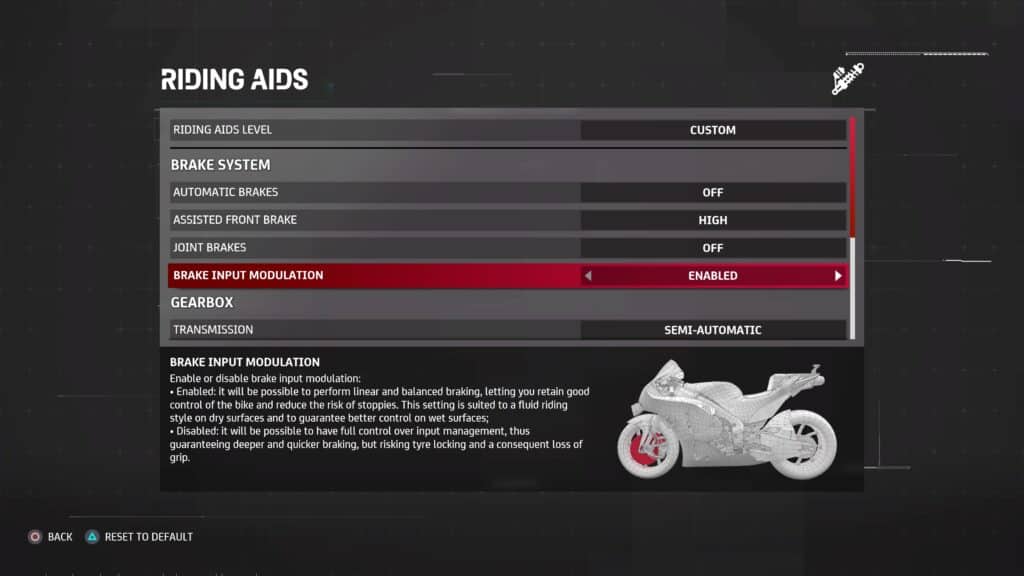 MotoGP 21 Brake Input Modulation
