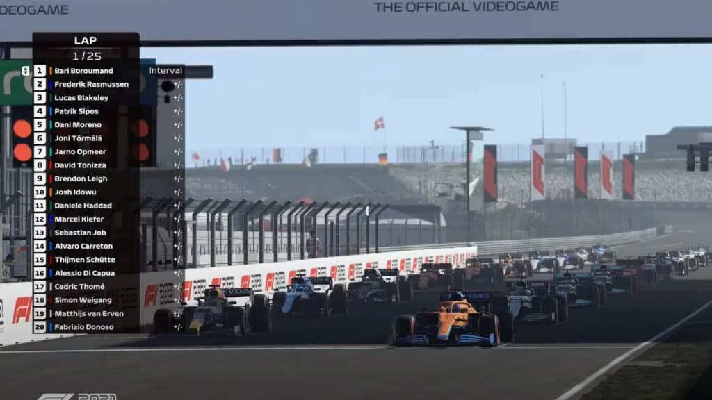 F1 Esports Series Pro 2021, Zandvoort, race start