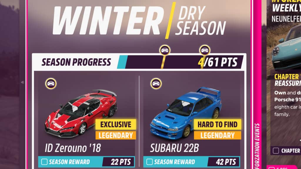 Forza Horizon 5 Festival Playlist, Series 1, Winter season rewards