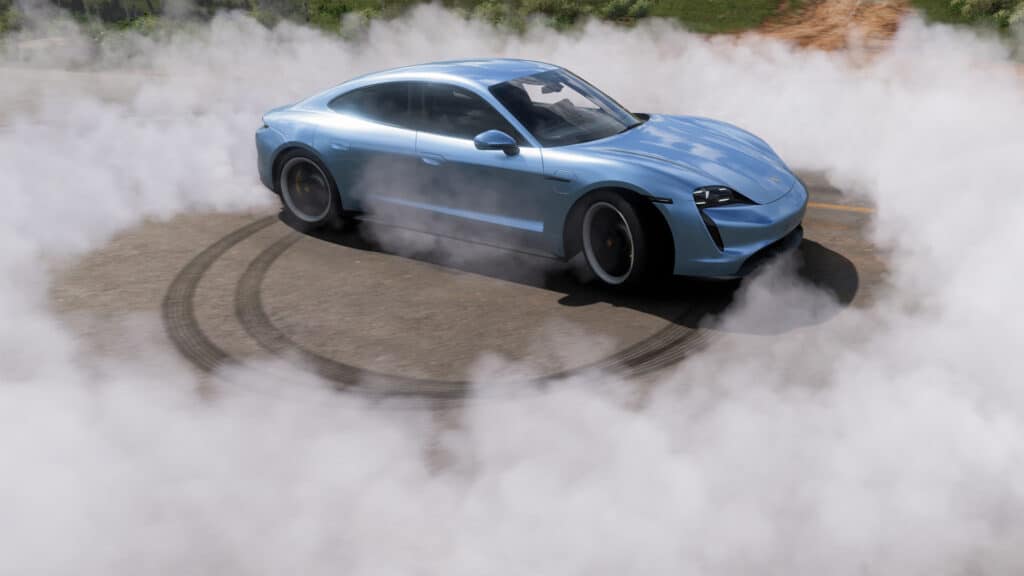 Porsche Taycan Forza Horizon 5 smoke