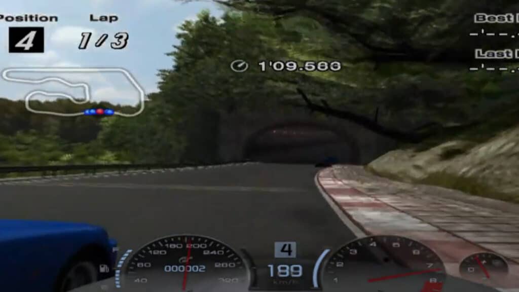 Deep Forest Raceway second tunnel Gran Turismo 4