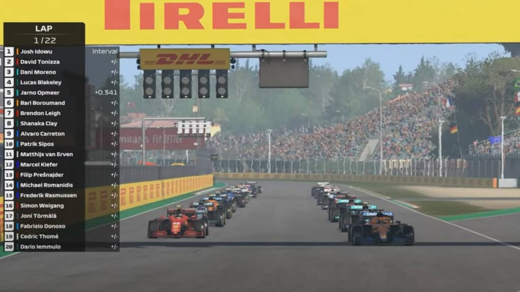 F1 Esports Series Pro 2021, Imola, Starting grid