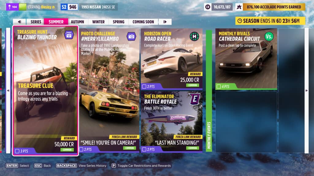 Forza Horizon 5 Blazing Thunder Treasure Hunt