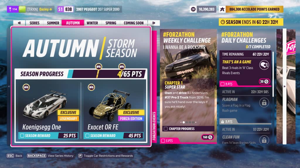 Forza Horizon 5 Series 2, Autumn, Season rewards
