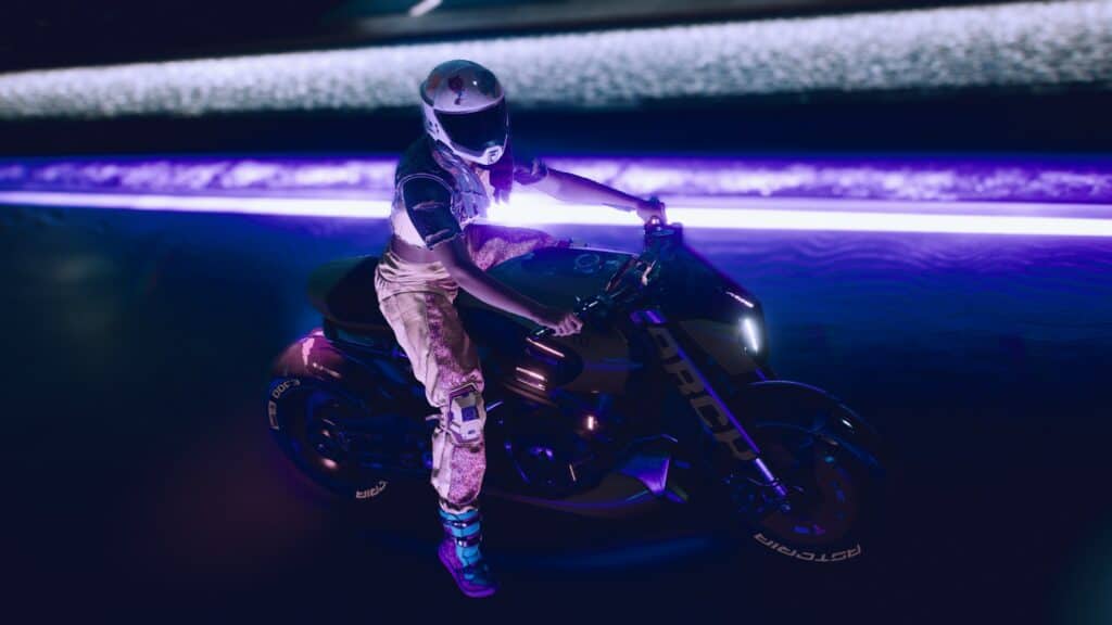 Cyberpunk 2077 - purple motorcycle