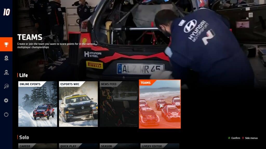 WRC 10 Online Teams mode