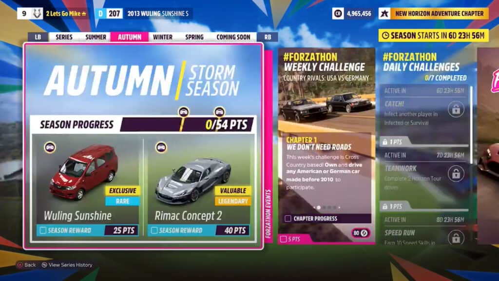 Forza Horizon 5 Festival Playlist Series 4 Autumn Storm season