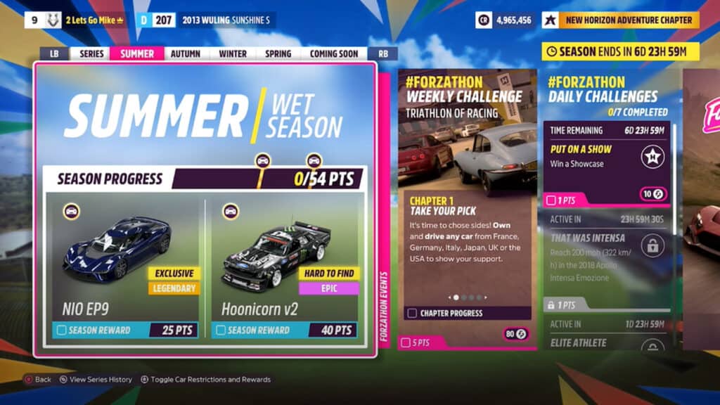 Forza Horizon 5 Festival Playlist Series 4 Summer Wet Season