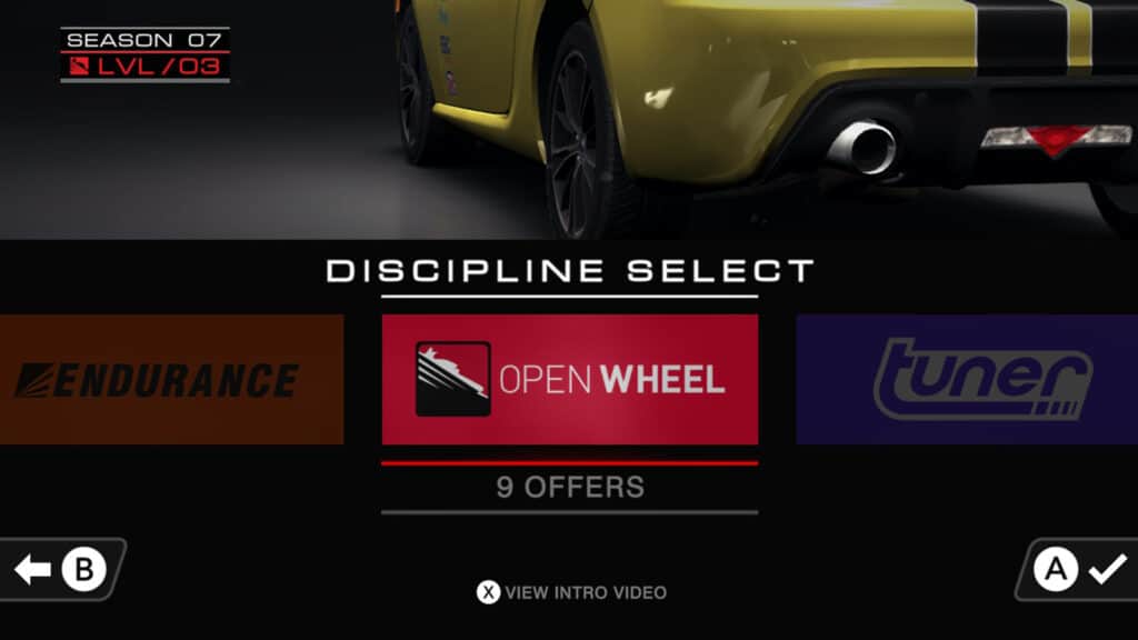 GRID Autosport Discipline Select