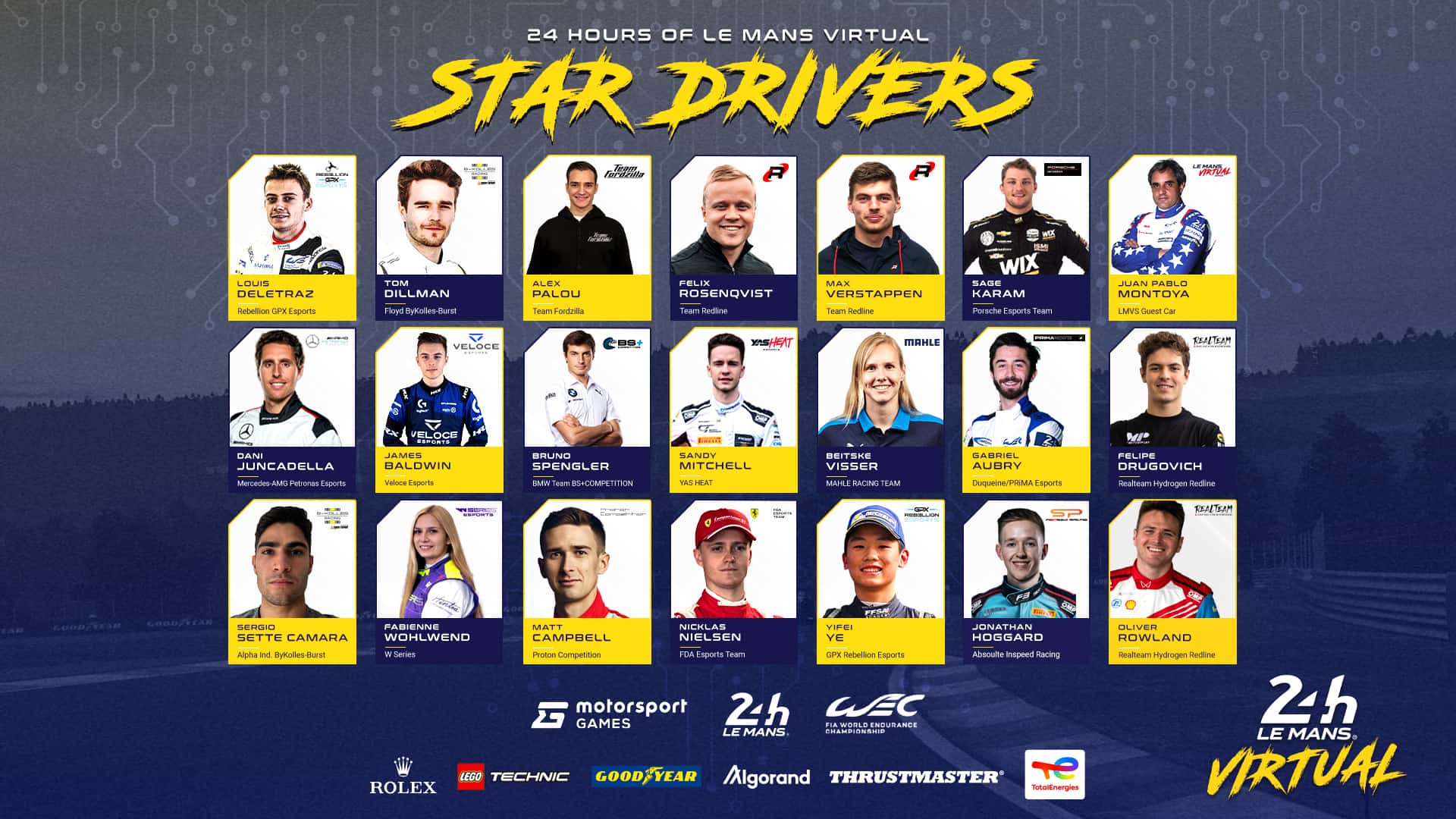 Verstappen, Montoya lead world-class 24 Hours of Le Mans Virtual driver line-up