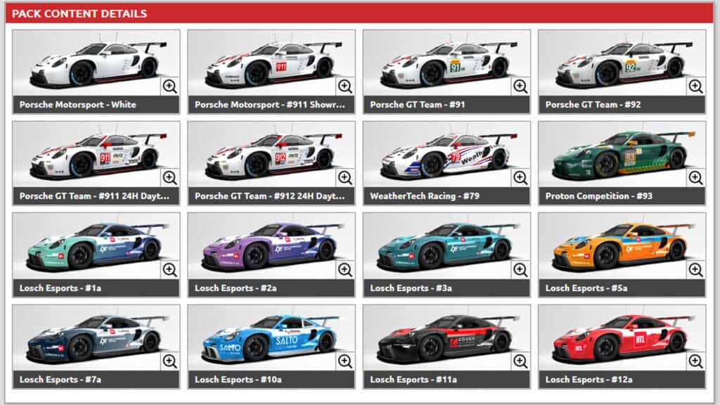 Porsche 911 RSR 2019 liveries RaceRoom